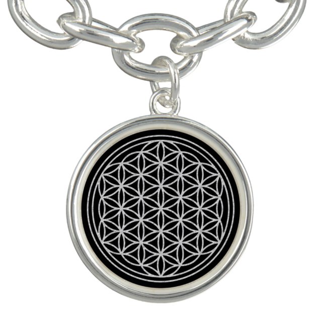 Flower Of Life / Blume des Lebens - white Charm Bracelet (Design)