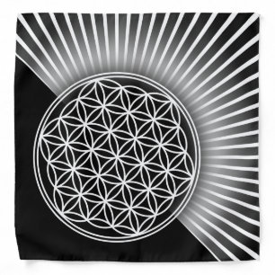 Flower of Life / Blume des Lebens - white flat Bandana