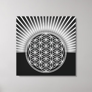 Flower of Life / Blume des Lebens - white flat Canvas Print