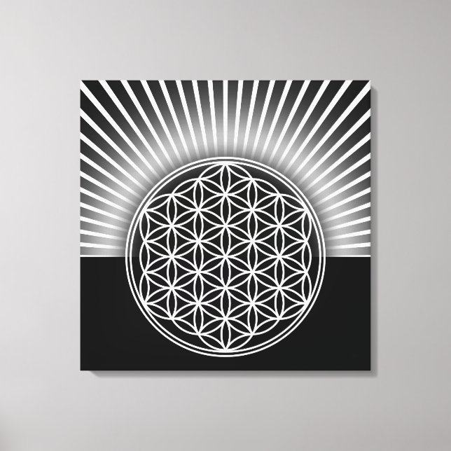 Flower of Life / Blume des Lebens - white flat Canvas Print (Front)