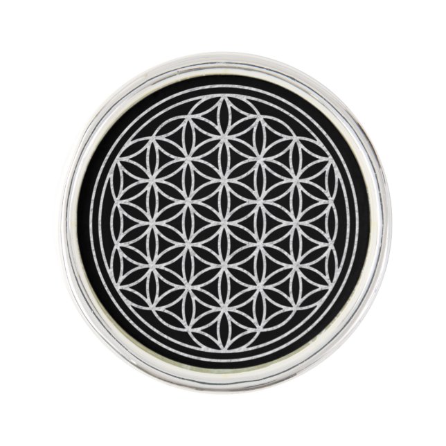 Flower Of Life / Blume des Lebens - white Pin (Front)
