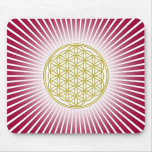 Flower Of Life / Blume des Lebens - white rays Mouse Pad