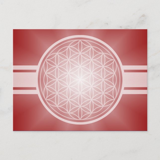Flower of Life / Blume des Lebens - white transpa. Postcard (Front)