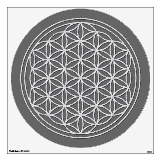 Flower of Life / Blume des Lebens - WHITE Wall Sticker (Front)