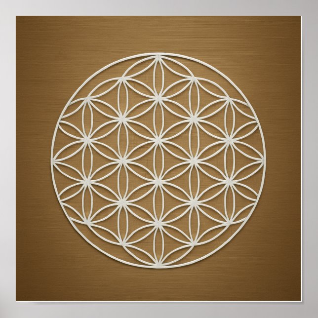 Flower of Life Bronze White Poster (Front)