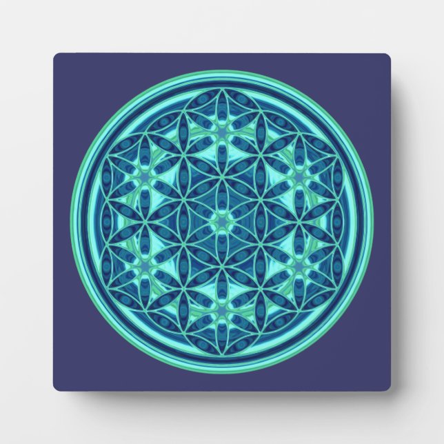 Flower Of Life - Button Style 01 Plaque (Front)