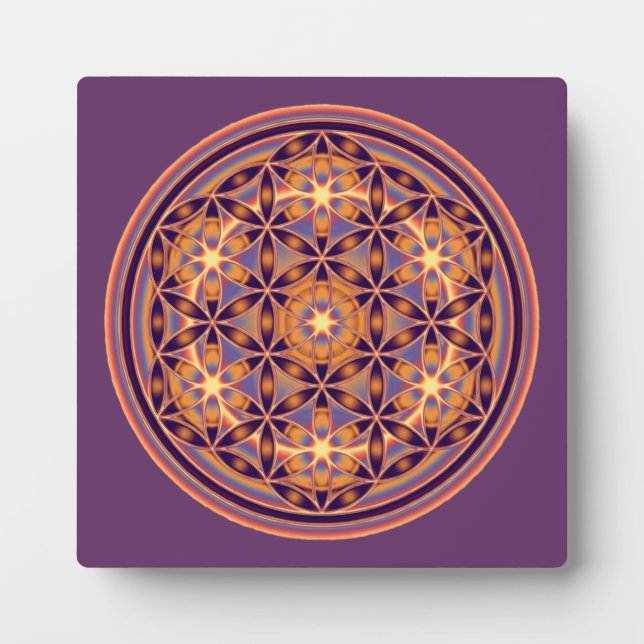 Flower Of Life - Button Style 02 Plaque (Front)