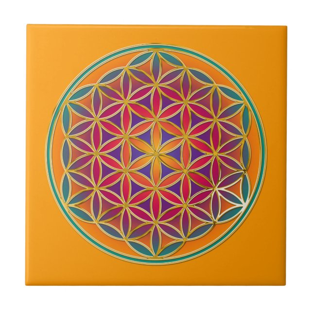 Flower Of Life - Button Style 03 Tile (Front)