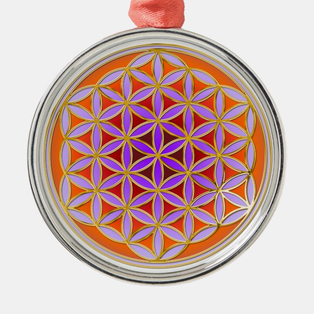 Flower Of Life - Button Style 04 Metal Ornament (Front)