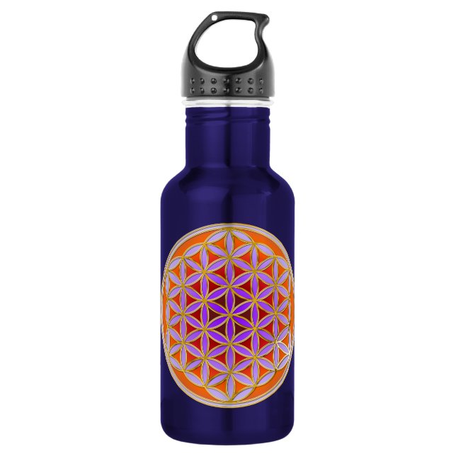 Flower Of Life - Button Style 04 Water Bottle (Front)