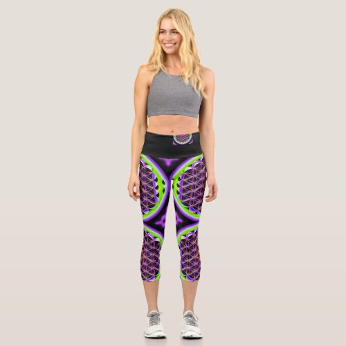 Flower Of Life Capri yoga pants