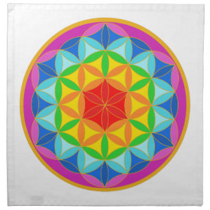 Flower of Life Chakra10 Cloth Napkin