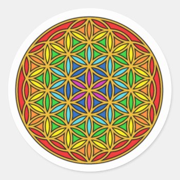 Flower Of Life Chakra1 Classic Round Sticker by AngelsMadeSimple at Zazzle