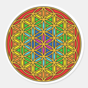 Flower of Life Chakra1 Classic Round Sticker