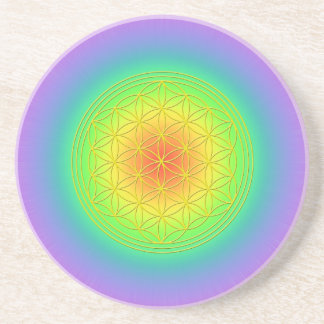 Flower of Life Chakra 1 Sandstone Coaster