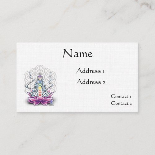 Flower of life chakra goddess appointment card