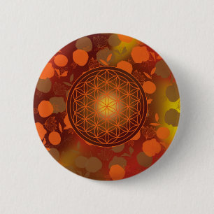 flower of life, chakra,zen,sacred geometric, button