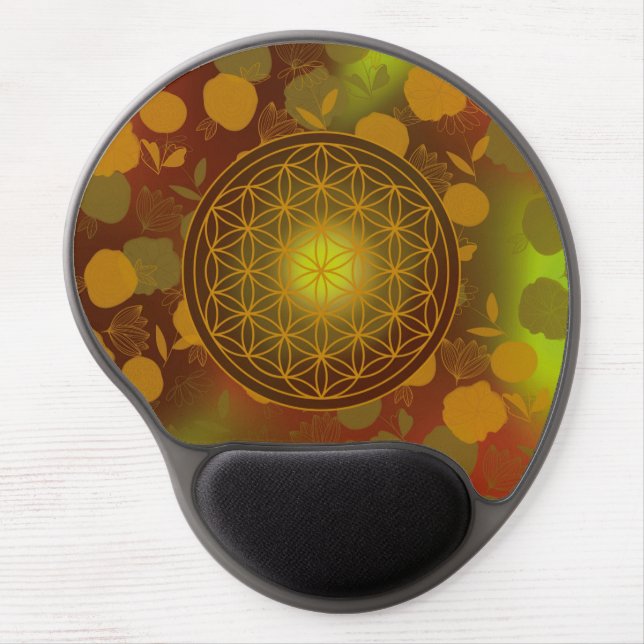 flower of life, chakra,zen,sacred geometric, gel mouse pad (Front)