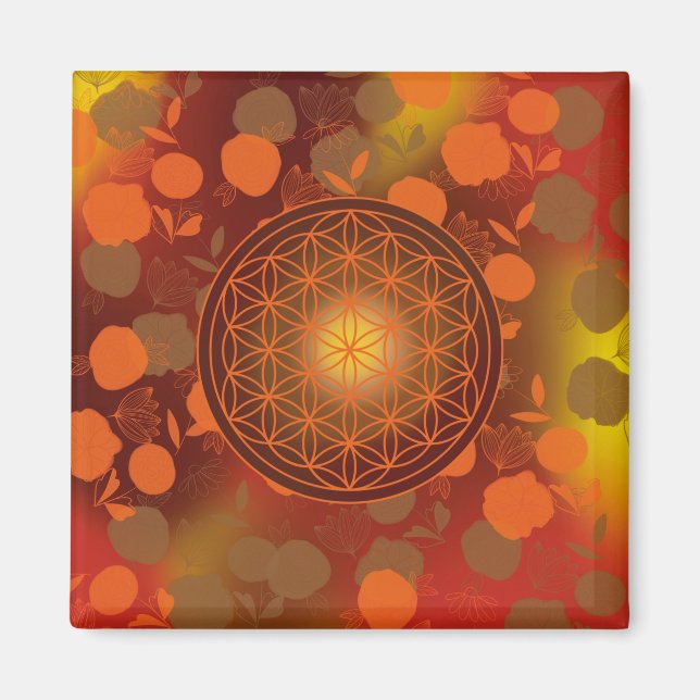 flower of life, chakra,zen,sacred geometric, magnet (Front)