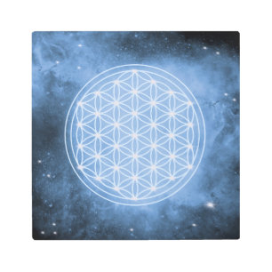 Flower of life, chakra, zen, sacred geometric metal print