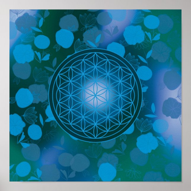 flower of life, chakra,zen,sacred geometric, poster (Front)