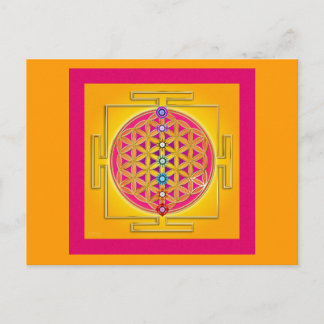 FLOWER OF LIFE - Chakras Yantra Postcard