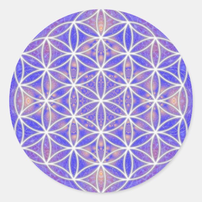 Flower of Life (Color 3) Classic Round Sticker (Front)