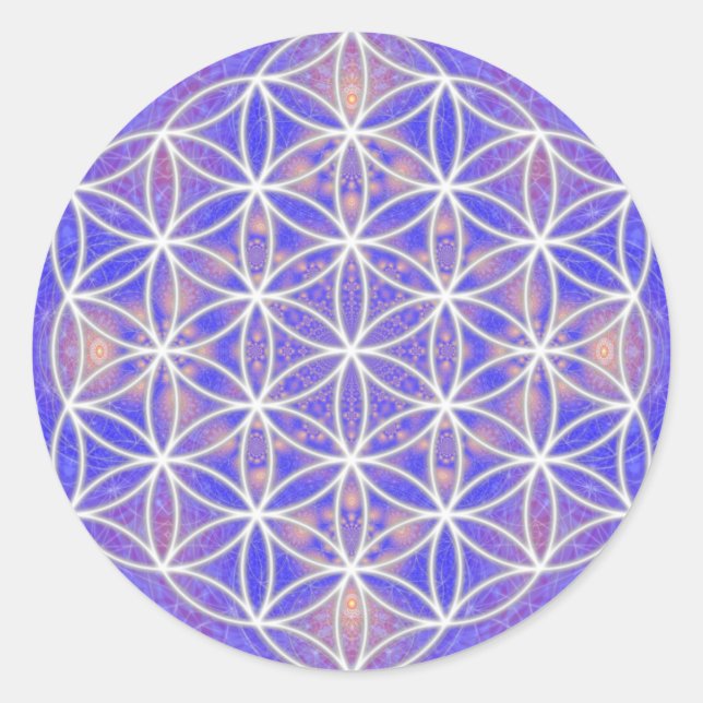 Flower of Life (Color 3) Classic Round Sticker (Front)