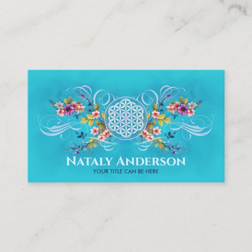 Flower of life colorful Blossom Branch ornament Business Card