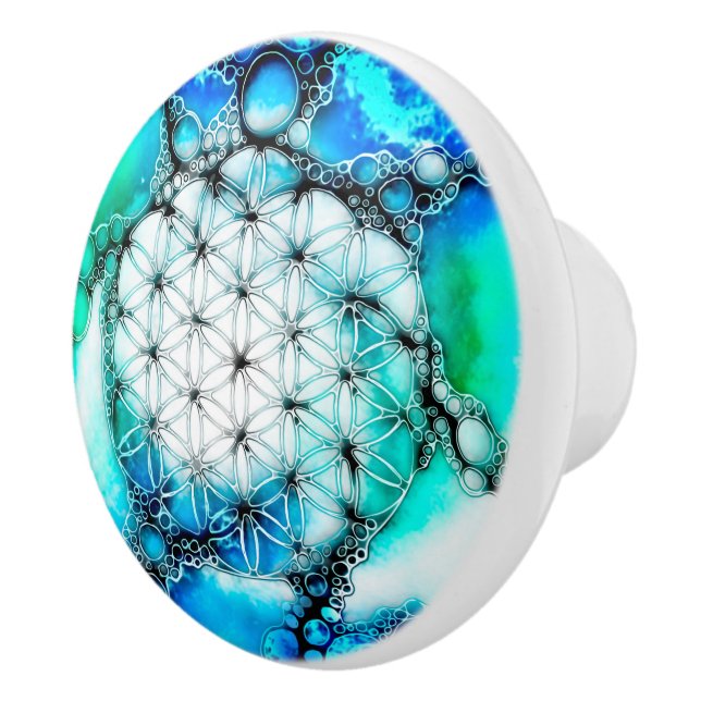 Flower Of Life - Colorfully Ways 2 Ceramic Knob (Right)