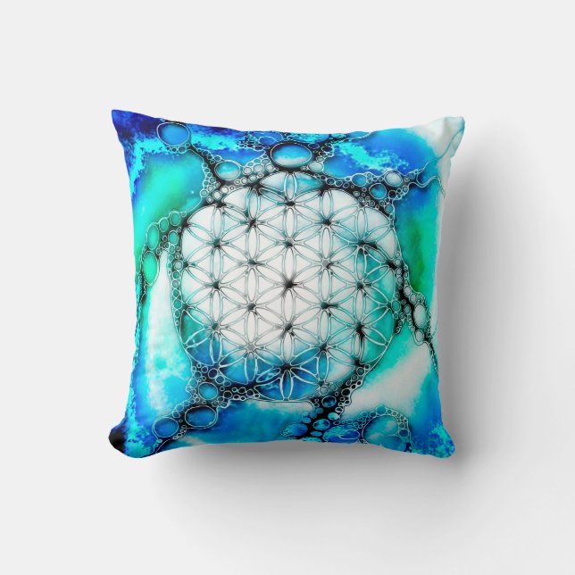 Flower Of Life - Colorfully Ways 2 Throw Pillow (Front)