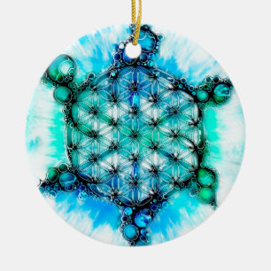 Flower Of Life - Colorfully Ways 3 + 4 Ceramic Ornament