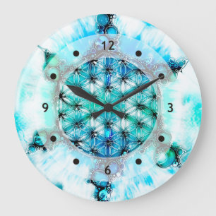 Flower Of Life - Colorfully Ways 3 Large Clock