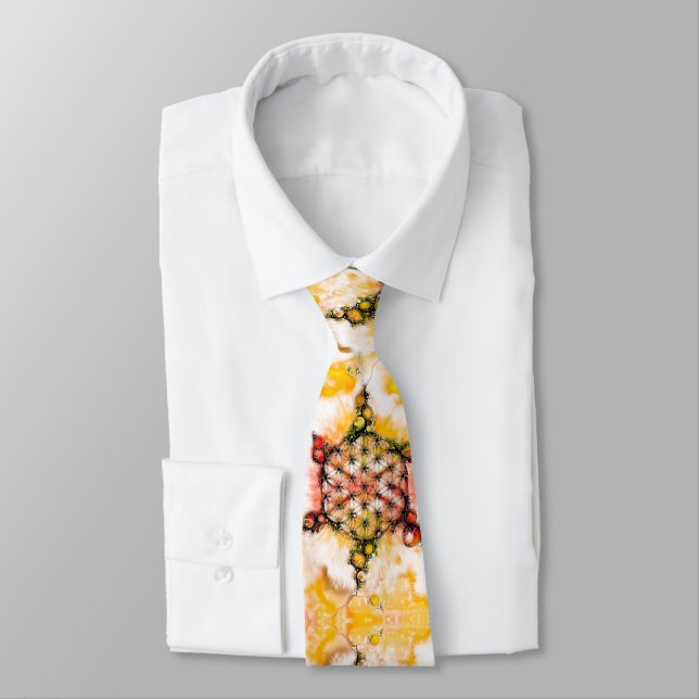 Flower Of Life - Colorfully Ways 4 Neck Tie (Tied)