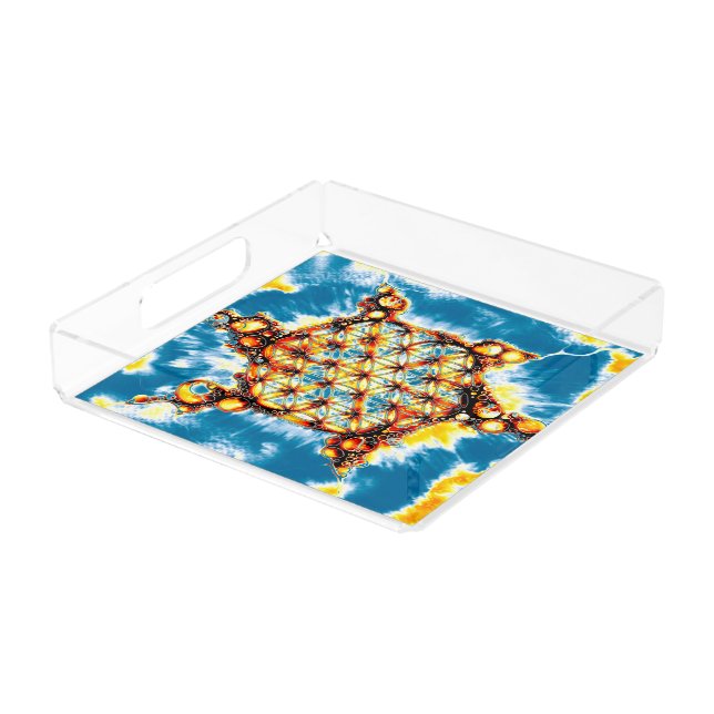 Flower Of Life - Colorfully Ways 5 Acrylic Tray (Angled)