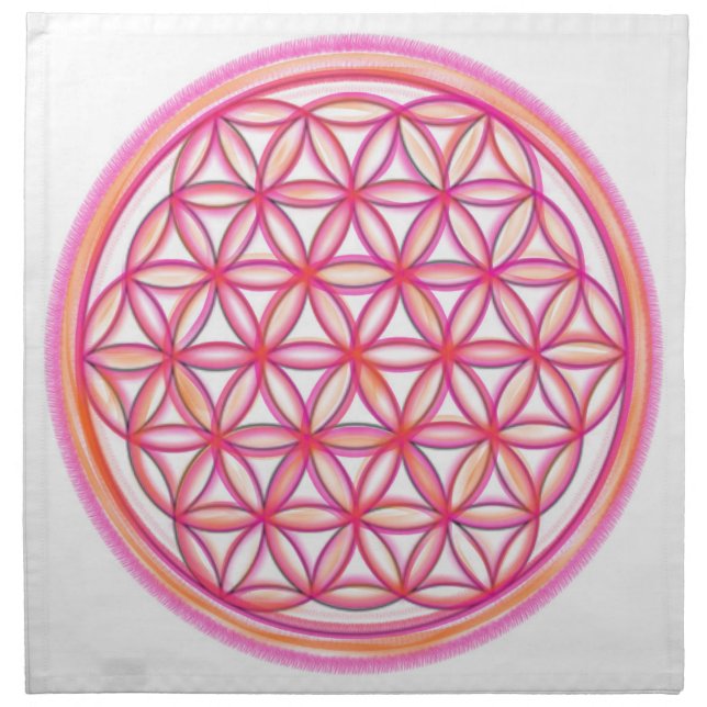 Flower of Life Crystal Grid Cloth Napkin (Front)