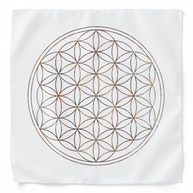 Flower Of Life Crystal Grid Cloth (V-Elements) Bandana (Front)
