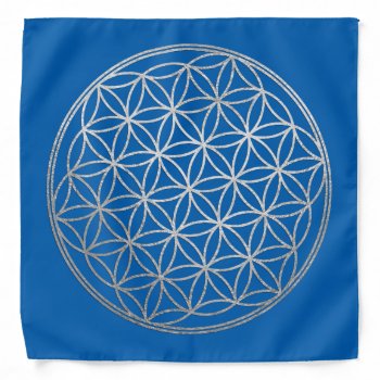 Flower Of Life Crystal Grid Silver Look Any Color Bandana by TailoredType at Zazzle
