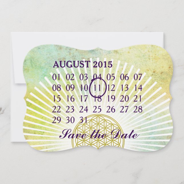 Flower Of Life - Custom  month Calendar Save The Date (Front)
