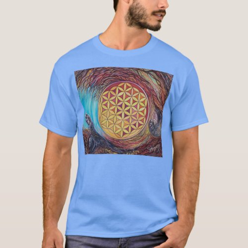 Flower of Life element earth  T_Shirt