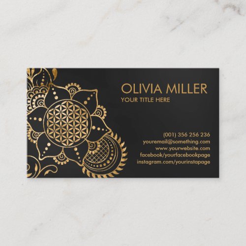Flower of life Floral Ornament   Business Card