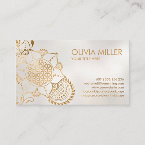 Flower of life Floral Ornament   Business Card