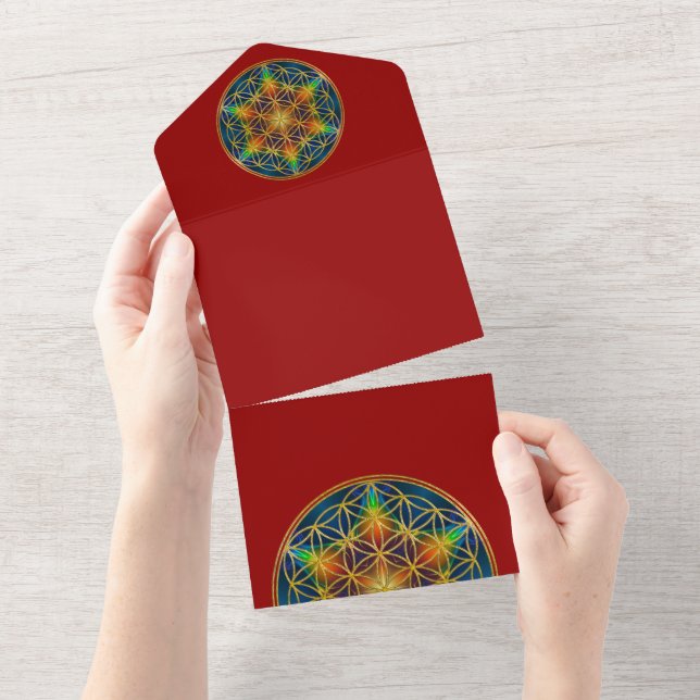 FLOWER OF LIFE - Fractal Blossom 1 All In One Invitation (Tearaway)