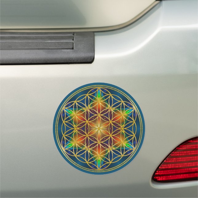 FLOWER OF LIFE - Fractal Blossom 1 Car Magnet (In Situ)