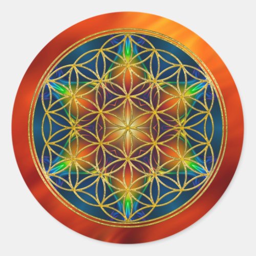 FLOWER OF LIFE _ Fractal Blossom 1 Classic Round Sticker