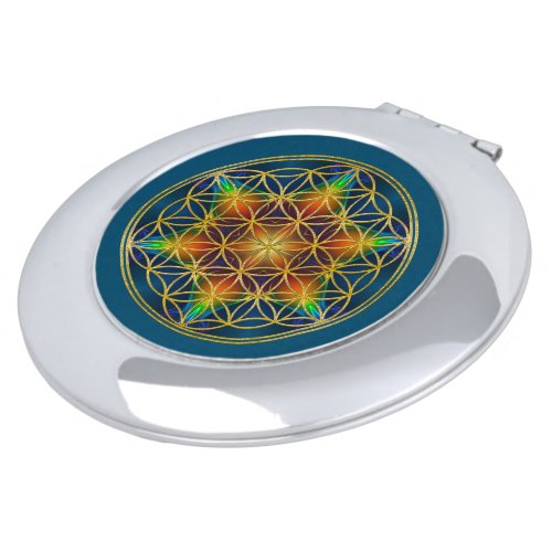 FLOWER OF LIFE _ Fractal Blossom 1 Compact Mirror