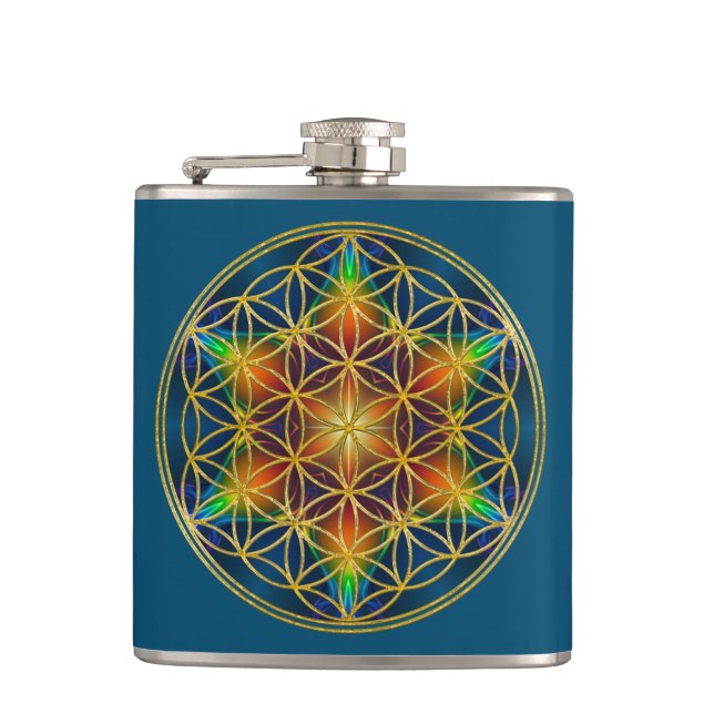 FLOWER OF LIFE - Fractal Blossom 1 Flask (Front)