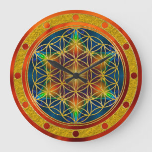 FLOWER OF LIFE - Fractal Blossom 1 Large Clock