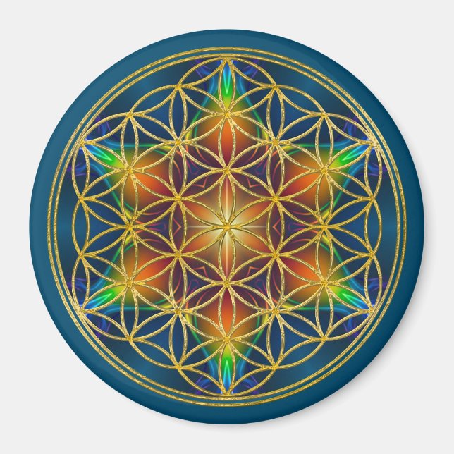 FLOWER OF LIFE - Fractal Blossom 1 Magnet (Front)