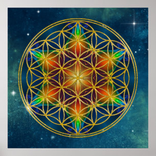 FLOWER OF LIFE - Fractal Blossom 1 Poster